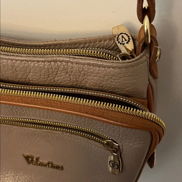 Valentina Cream Crossbody with Tan Trim and Gold Hardware - Picture 11 of 14